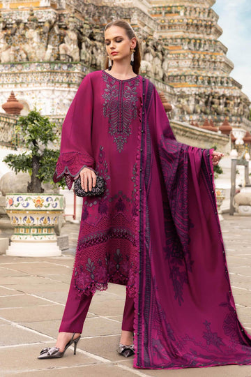3 Piece Unstitched Embroidered Twill Linen Suit - Rang-e-Khaas