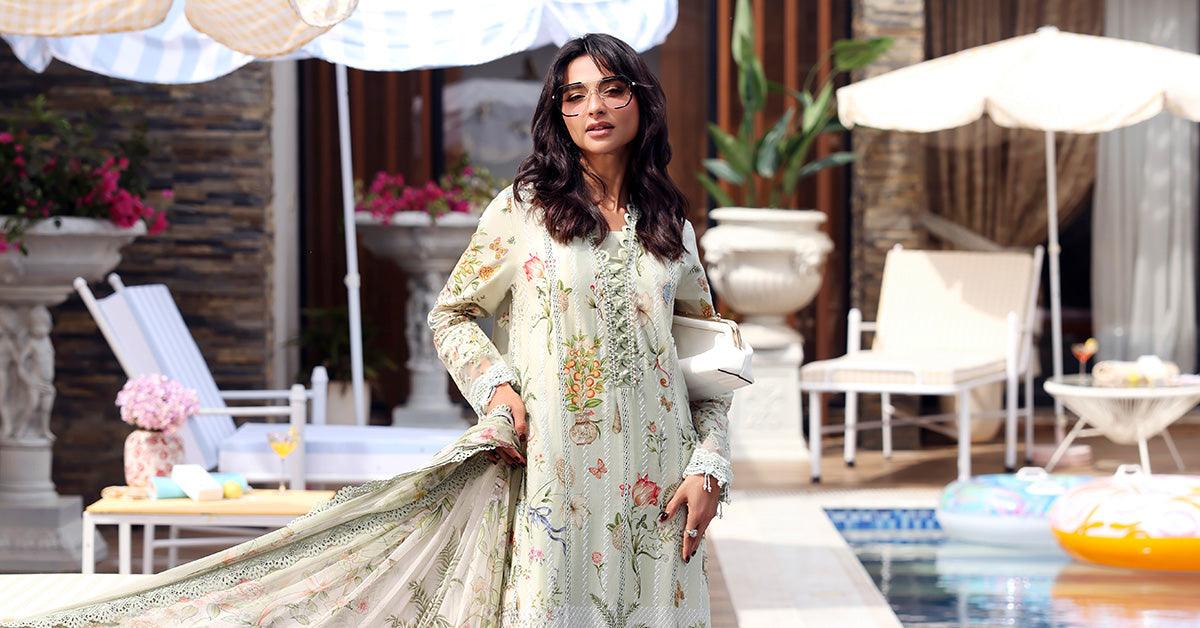 Maria B 3 Piece Stitched Embroidered Lawn Suit