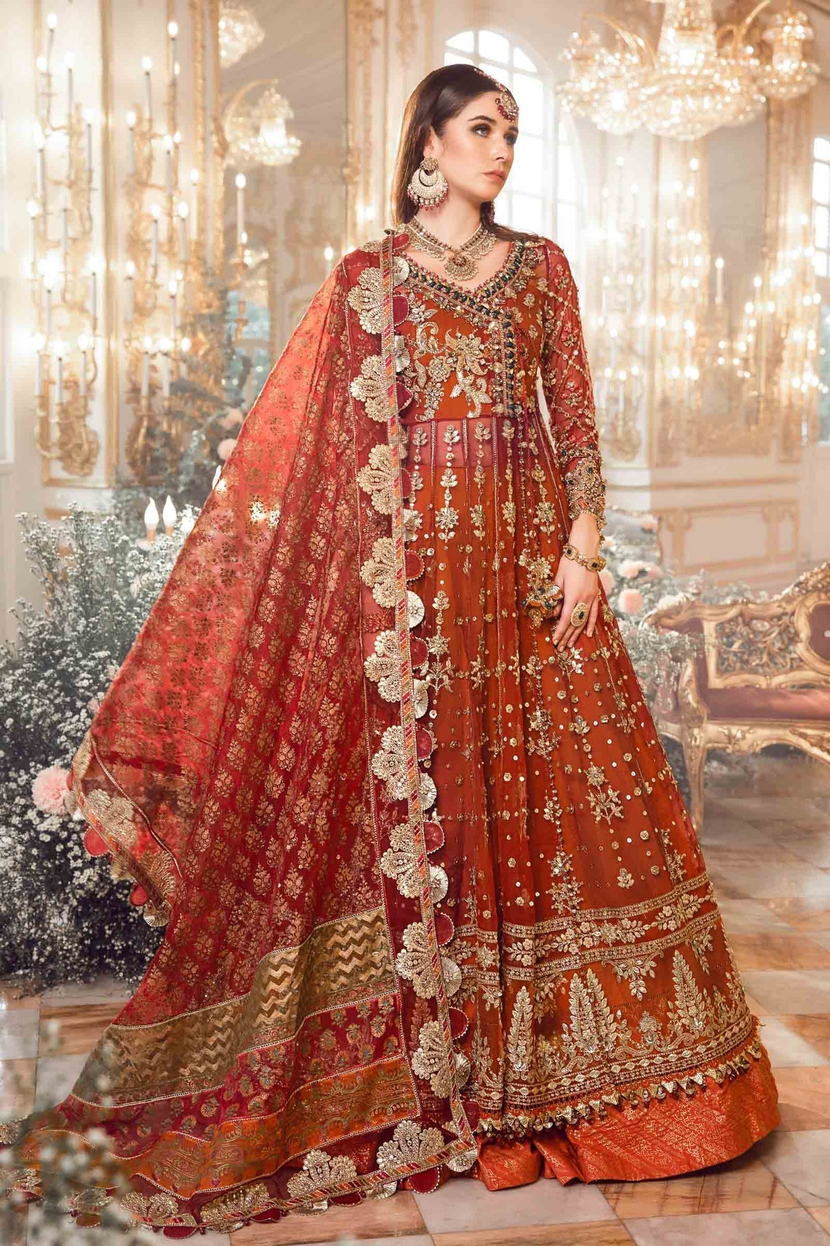 MARIA B-MBROIDERED | Maroon BD-2705