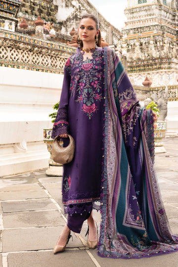 3 Piece Unstitched Embroidered Twill Linen Suit - Rang-e-Khaas