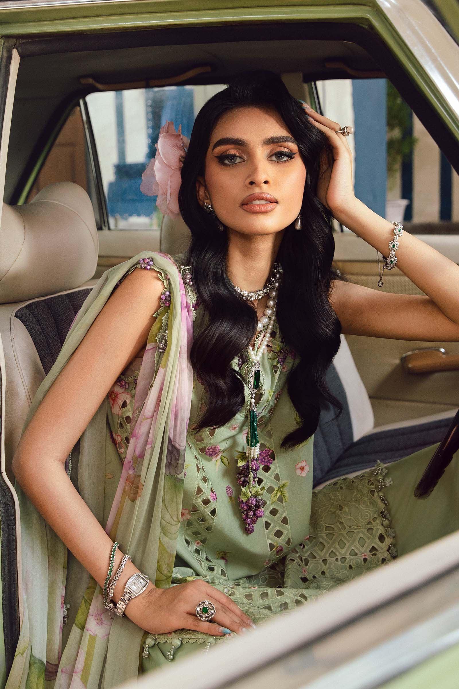 3 Piece Unstitched Embroidered Cambric Suit | MPT-2706-A - Rang-e-Khaas