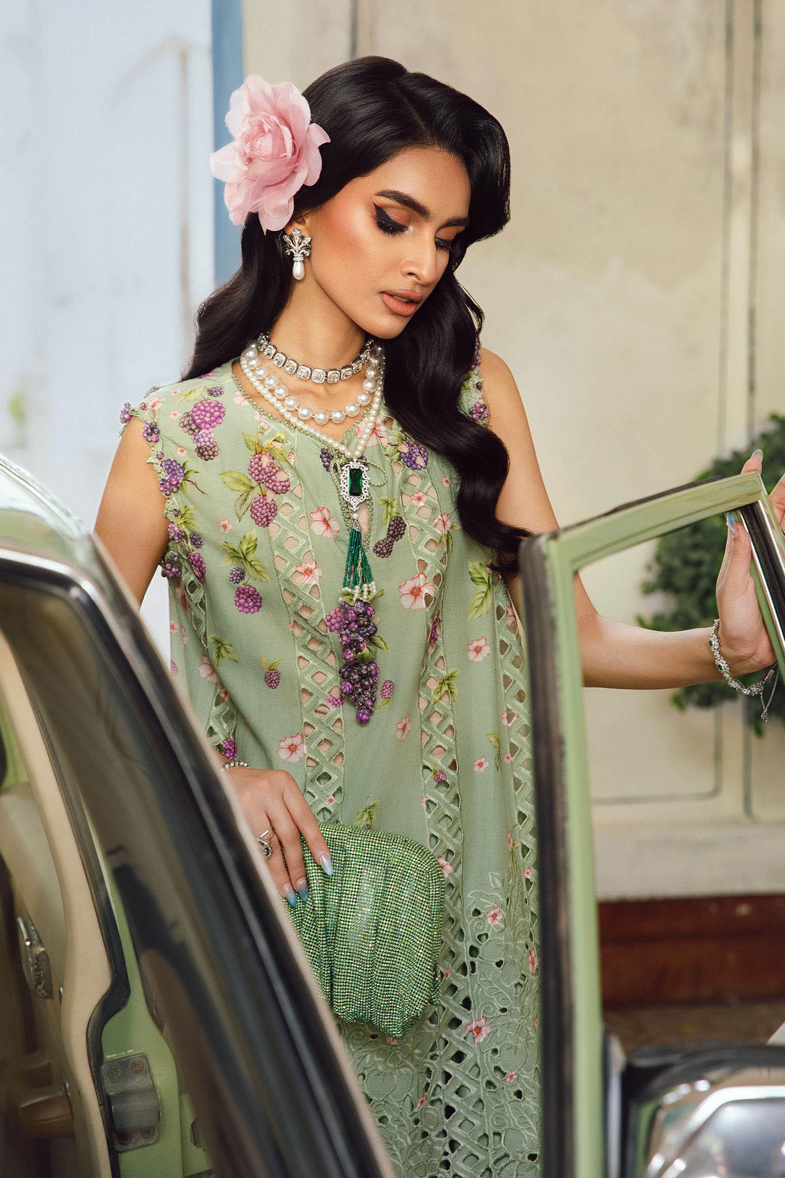 3 Piece Unstitched Embroidered Cambric Suit | MPT-2706-A - Rang-e-Khaas