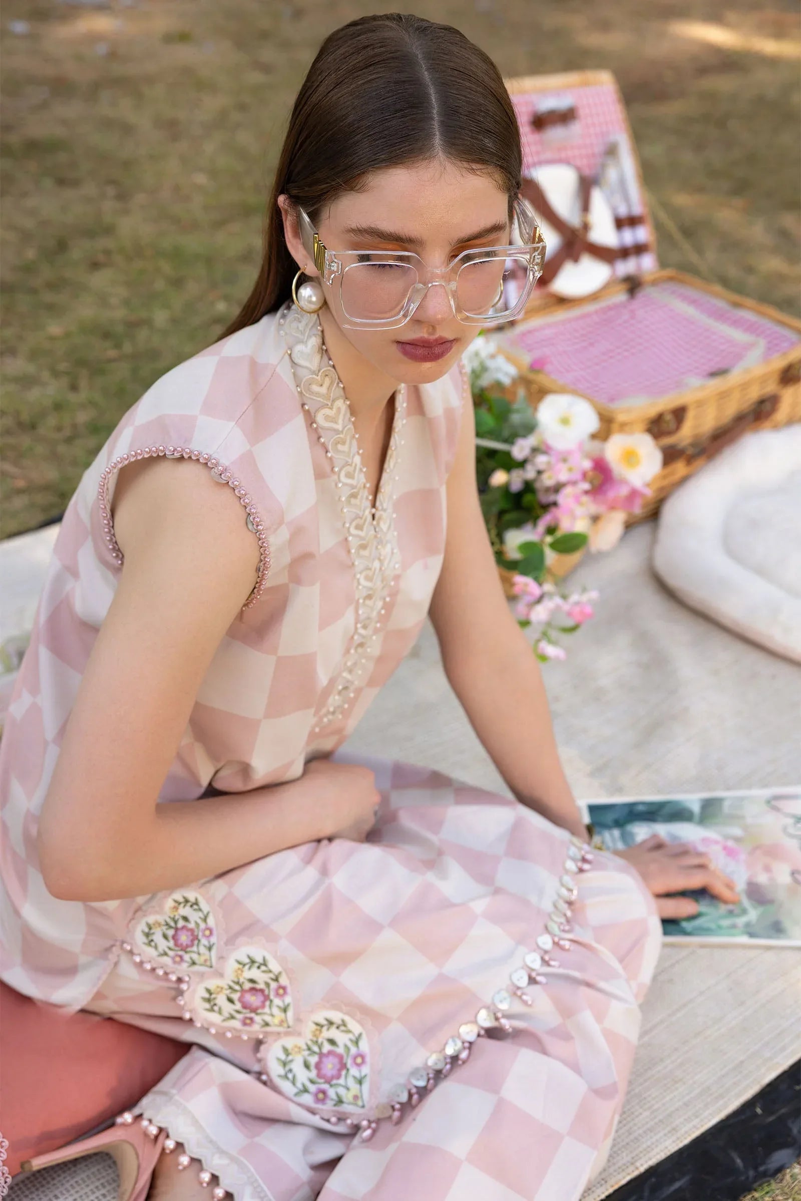 3 Piece Unstitched Embroidered Lawn Suit - Rang-e-Khaas