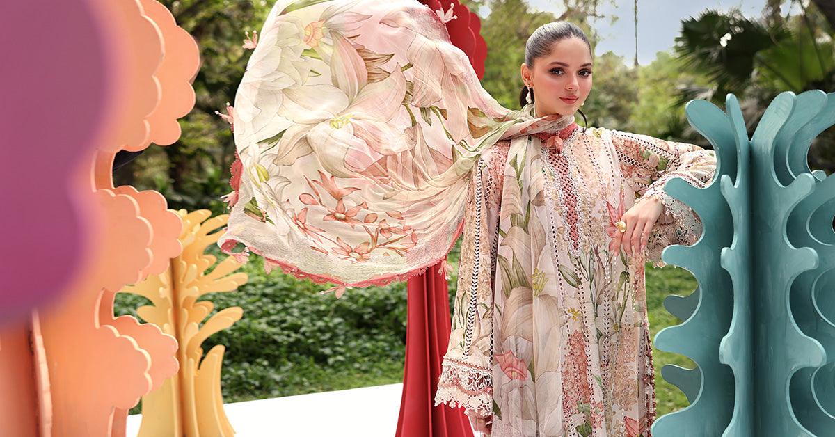 Maria B 3 Piece Stitched Embroidered Lawn Suit