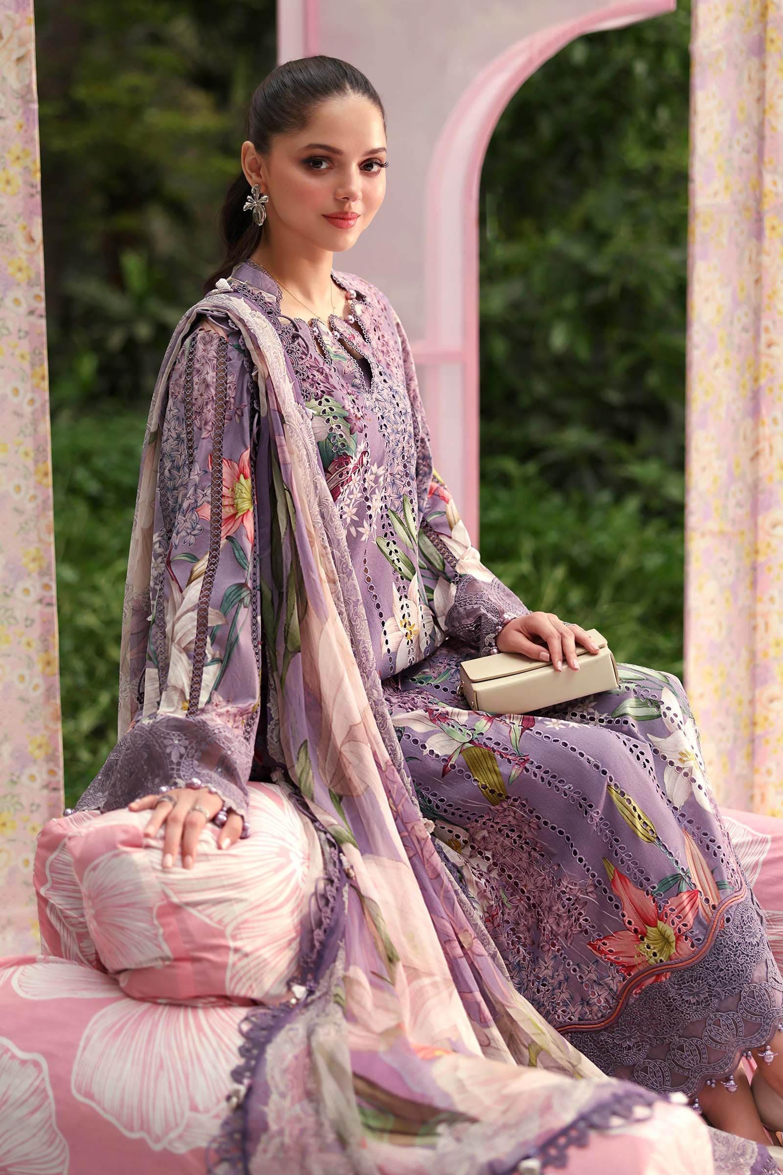 Maria B 3 Piece Stitched Embroidered Lawn Suit