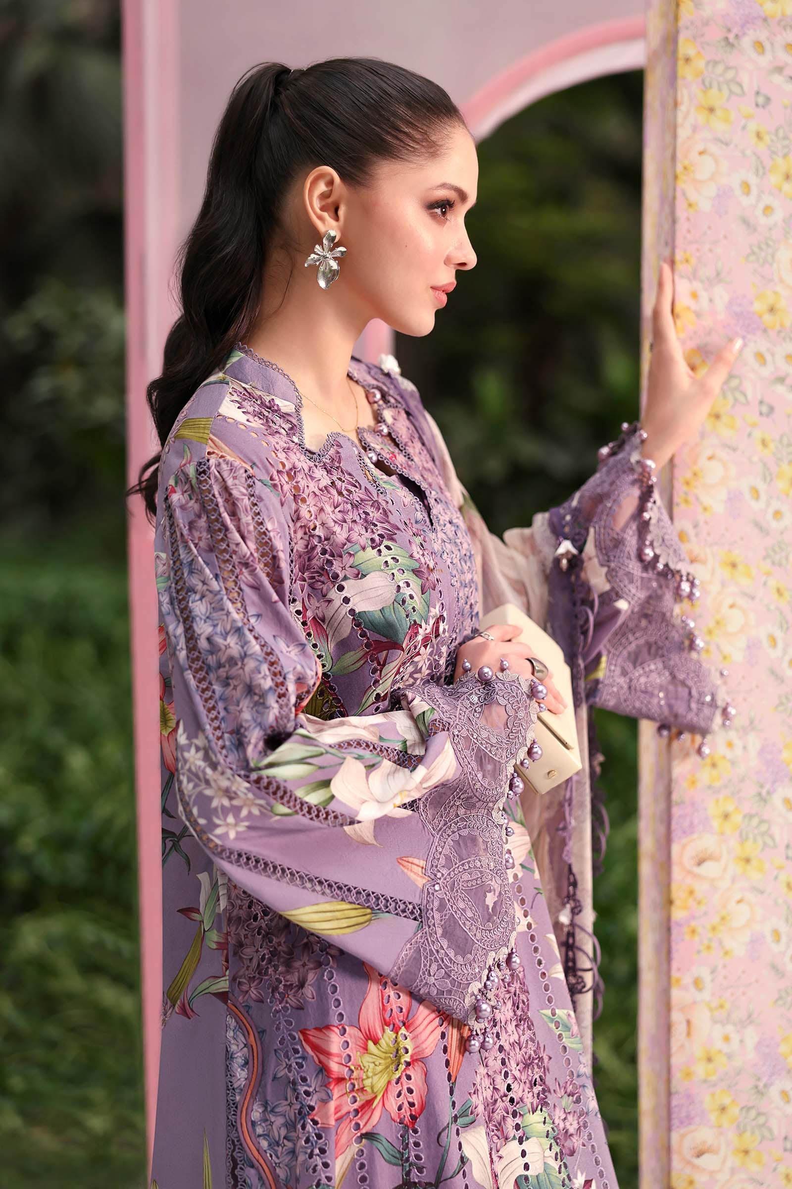 Maria B 3 Piece Stitched Embroidered Lawn Suit
