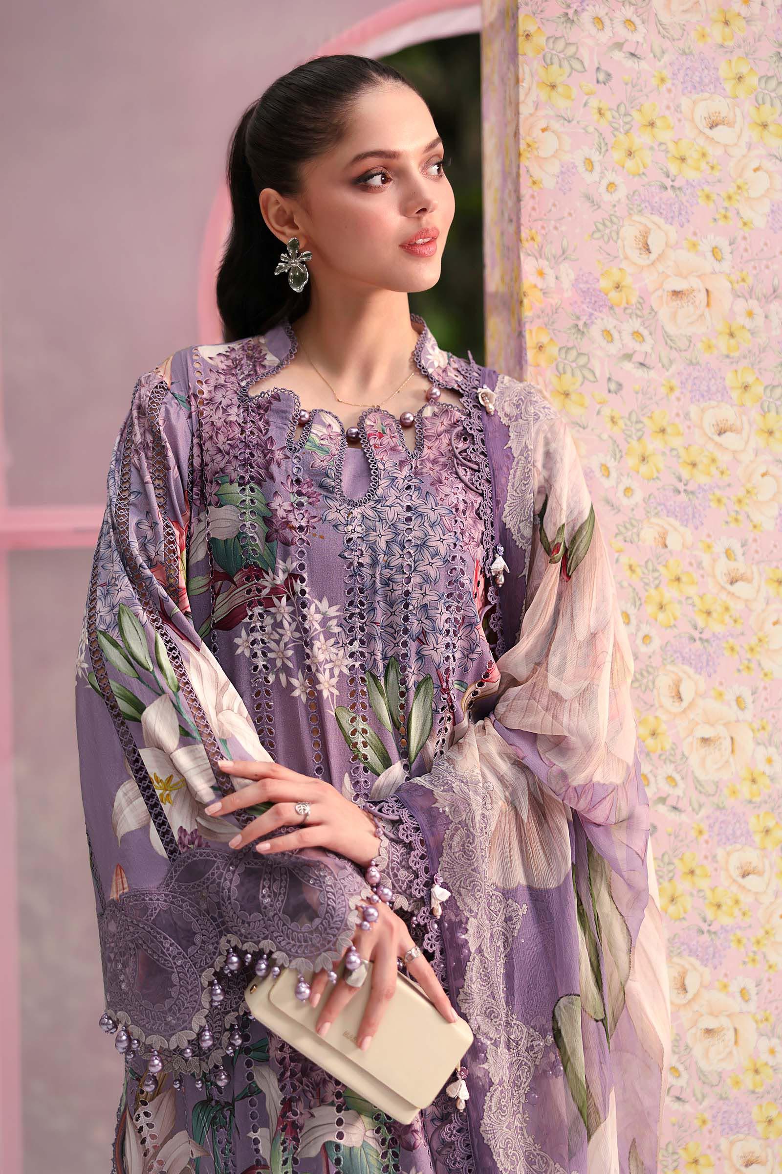 Maria B 3 Piece Stitched Embroidered Lawn Suit
