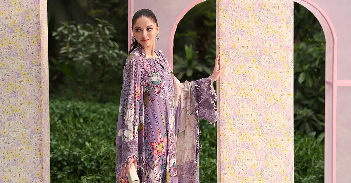 Maria B 3 Piece Stitched Embroidered Lawn Suit
