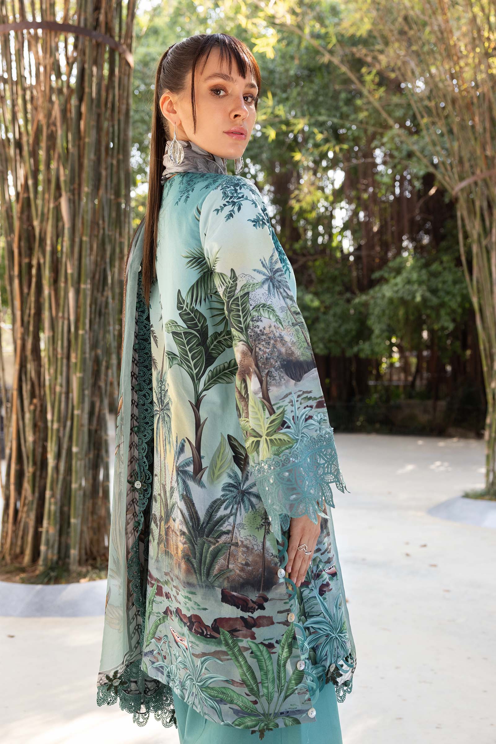 3 Piece Unstitched Embroidered Lawn Suit - Rang-e-Khaas