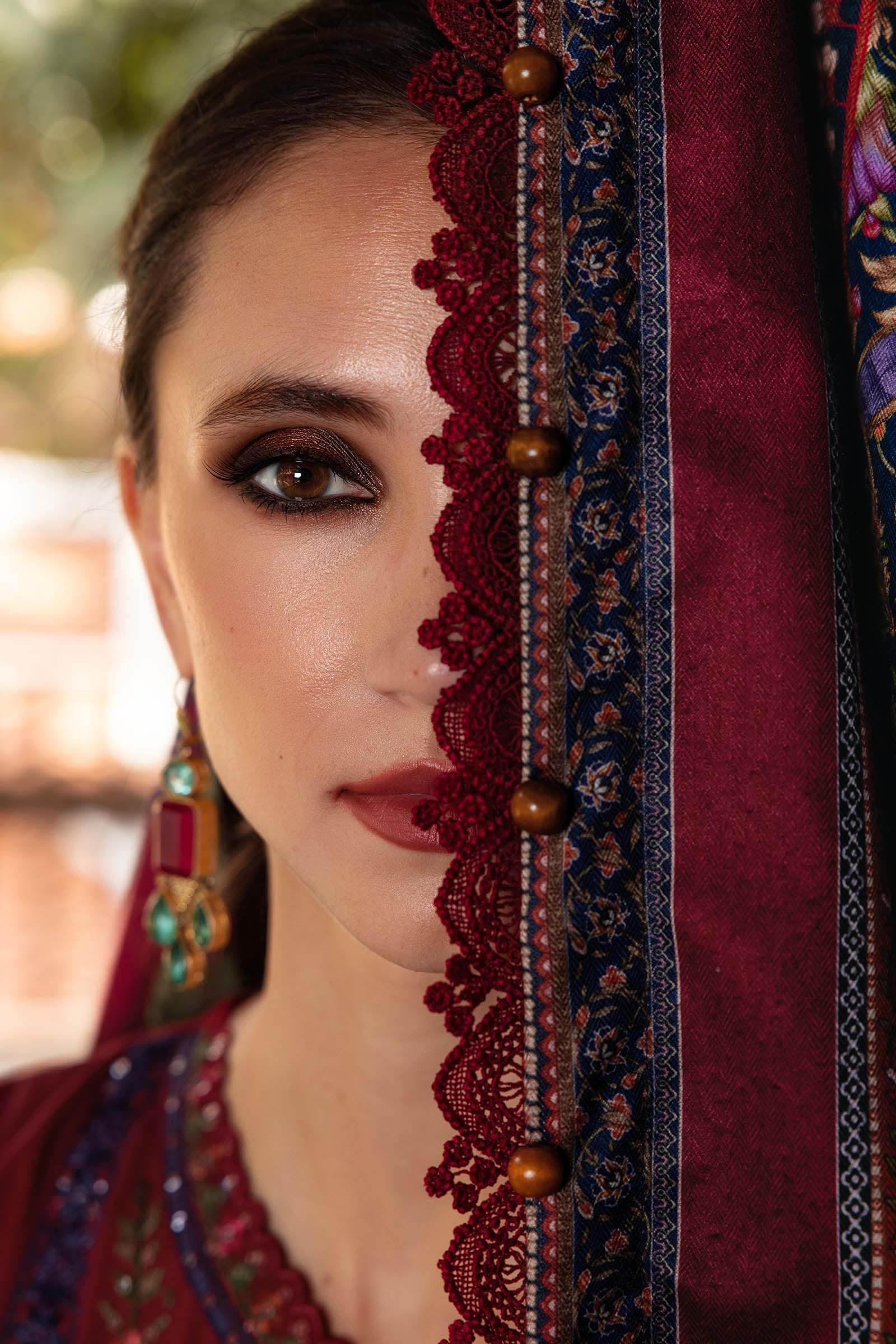 3 Piece Unstitched Embroidered Twill Linen Suit - Rang-e-Khaas
