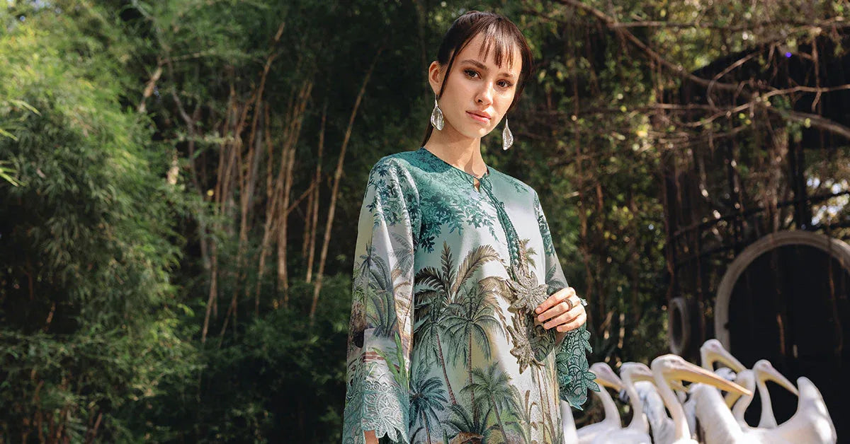 3 Piece Unstitched Embroidered Lawn Suit - Rang-e-Khaas