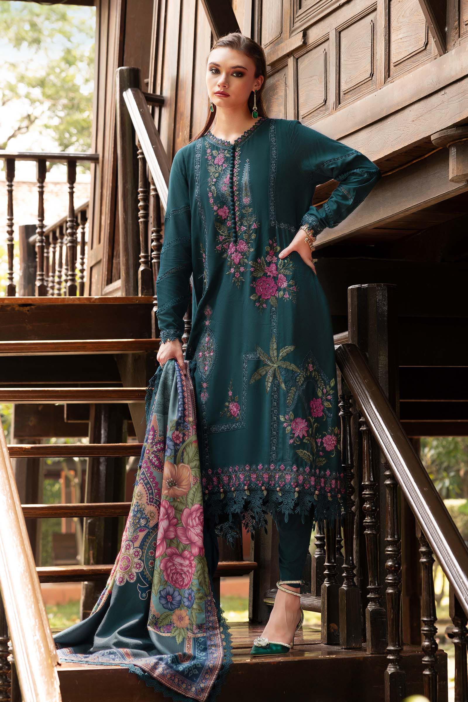 3 Piece Unstitched Embroidered Twill Linen Suit - Rang-e-Khaas