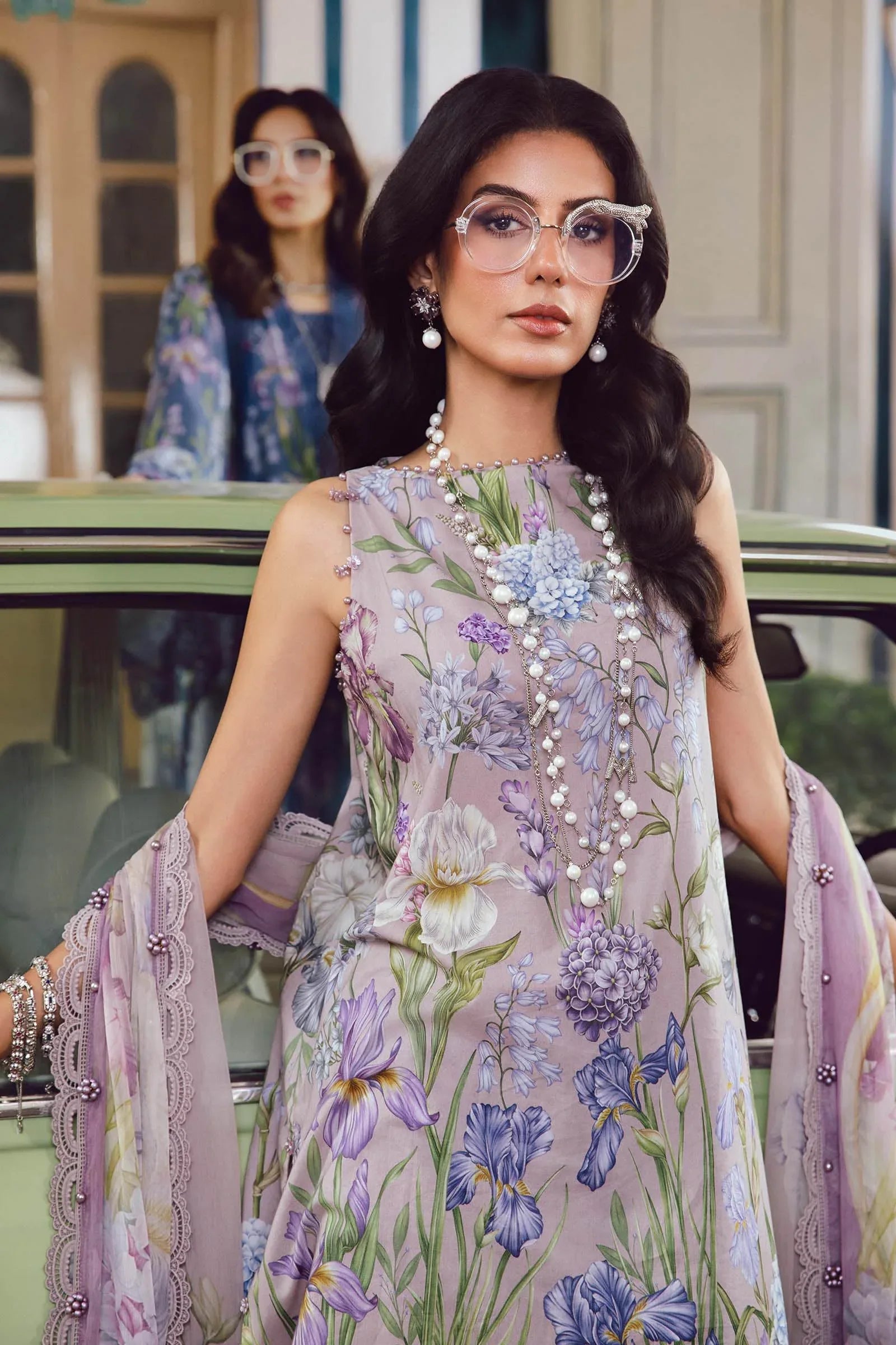 3 Piece Unstitched Embroidered Cambric Suit | MPT-2708-A - Rang-e-Khaas