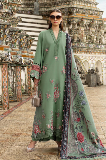 3 Piece Unstitched Embroidered Twill Linen Suit - Rang-e-Khaas