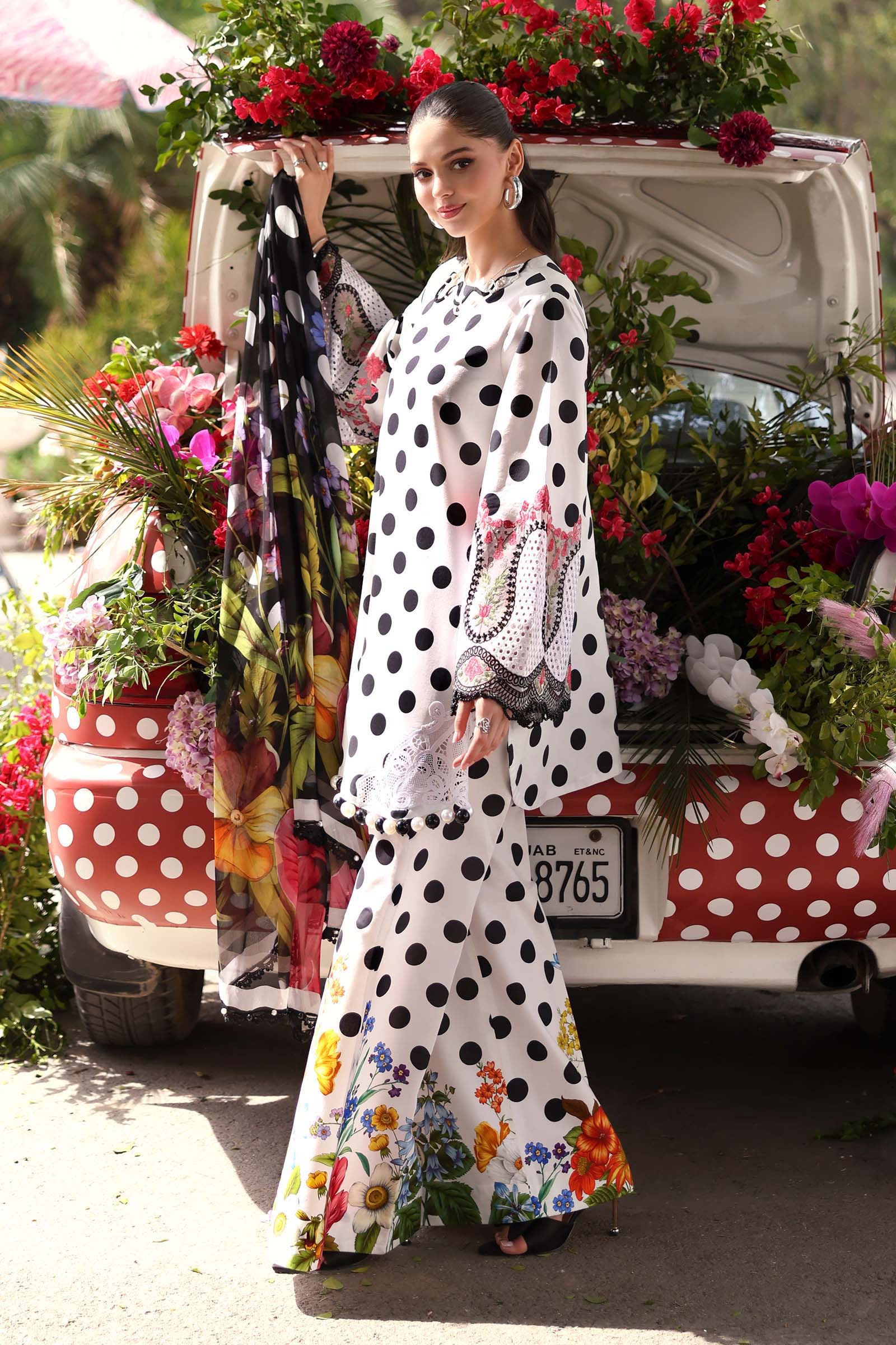 Maria B 3 Piece Stitched Embroidered Lawn Suit