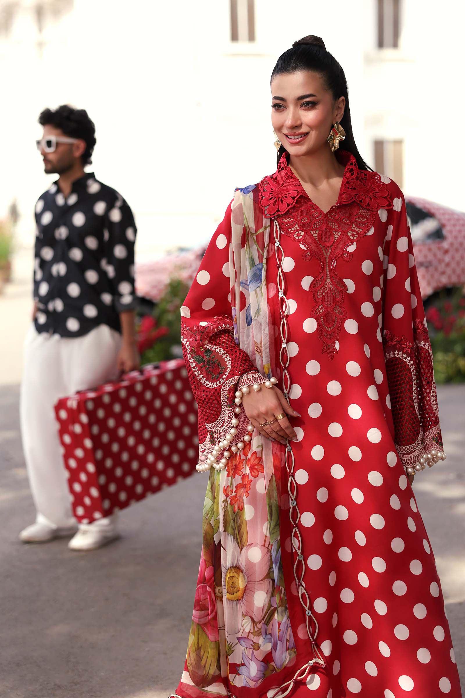 Maria B 3 Piece Stitched Embroidered Lawn Suit