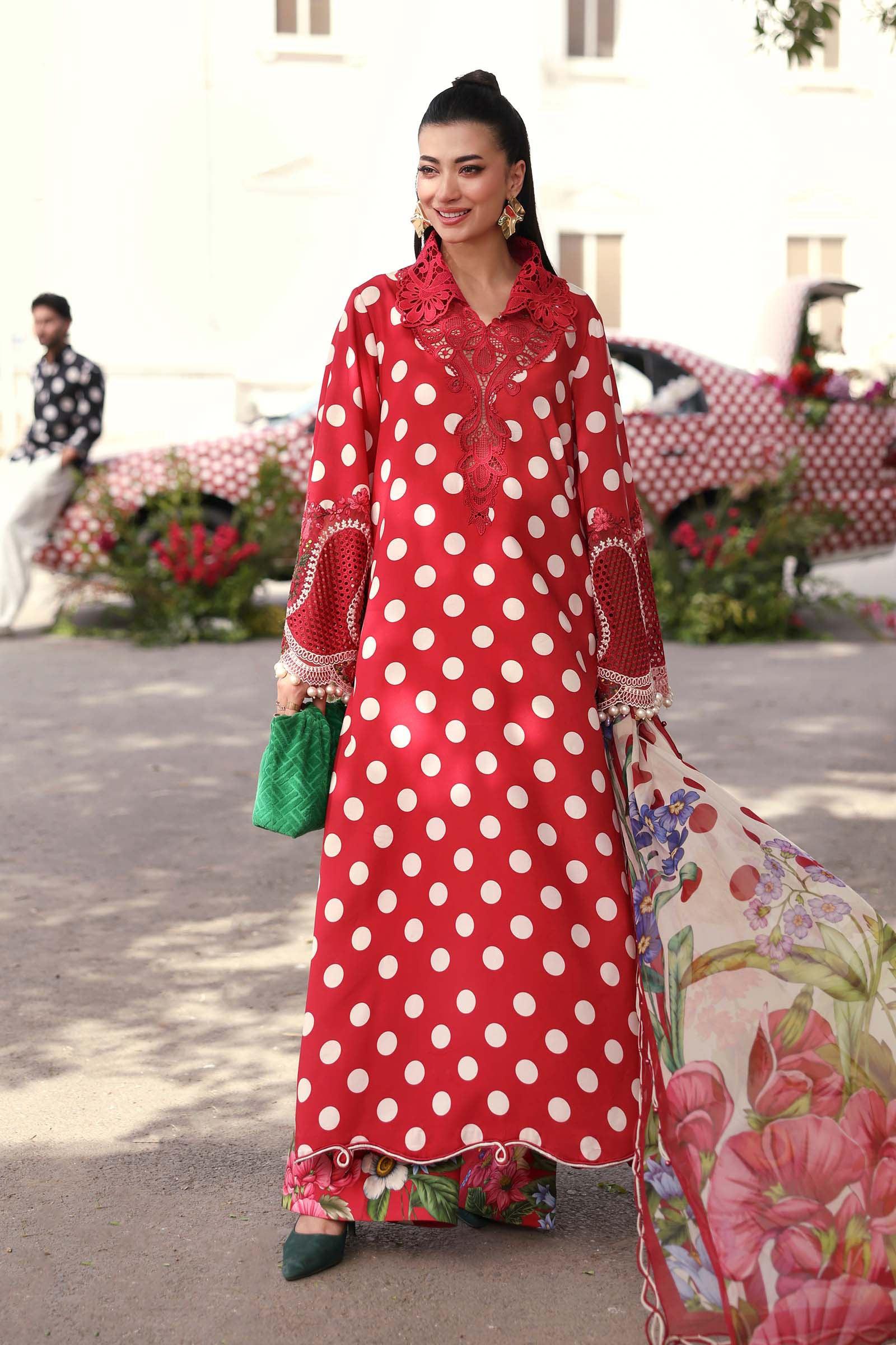 Maria B 3 Piece Stitched Embroidered Lawn Suit