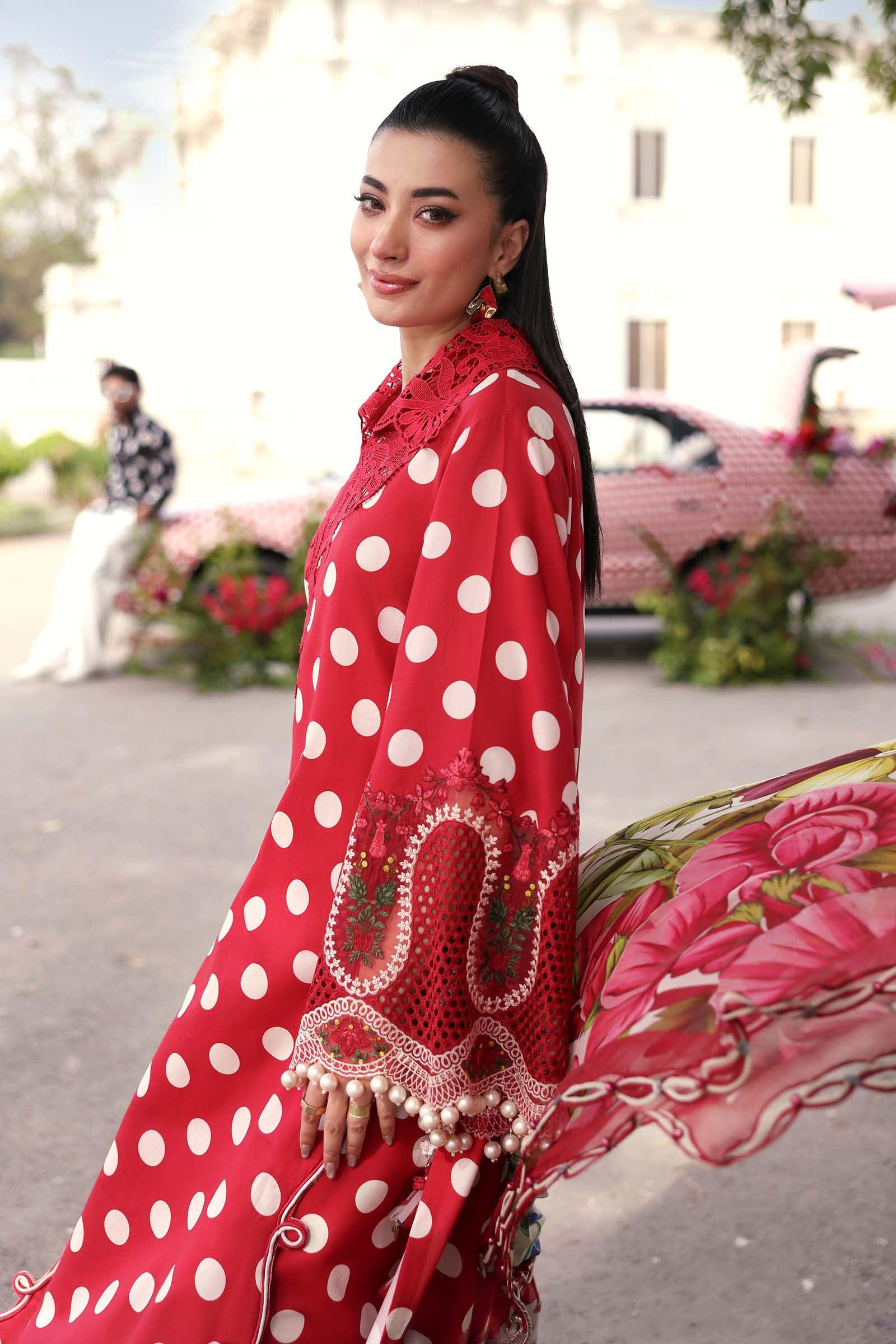 Maria B 3 Piece Stitched Embroidered Lawn Suit