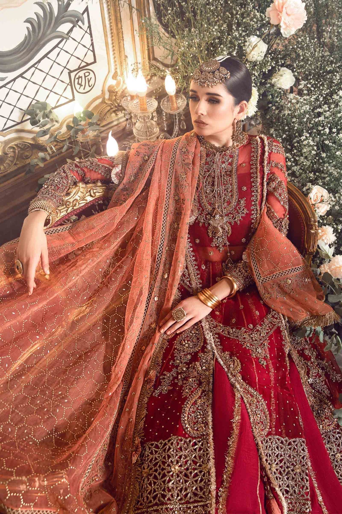 MARIA B-MBROIDERED | Maroon BD-2708