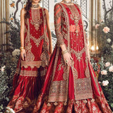 MARIA B-MBROIDERED | Maroon BD-2708