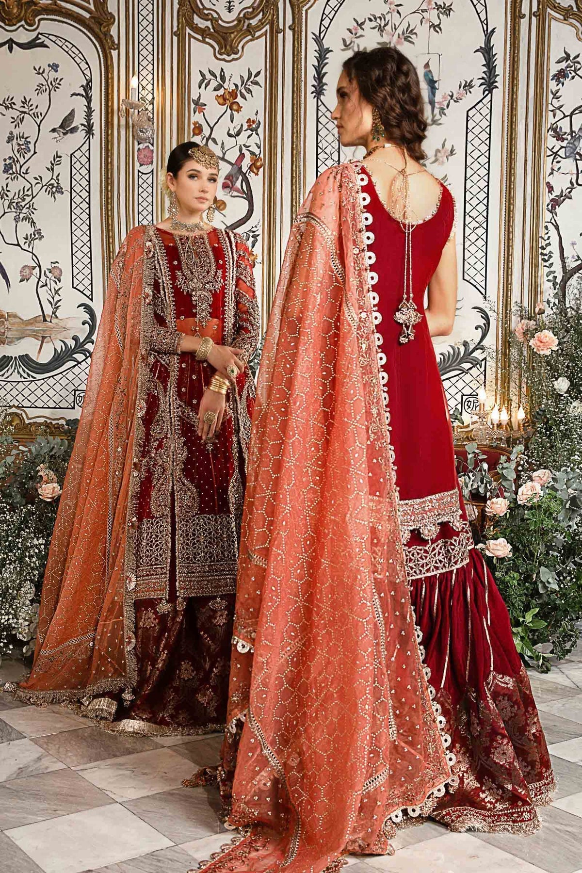 MARIA B-MBROIDERED | Maroon BD-2708