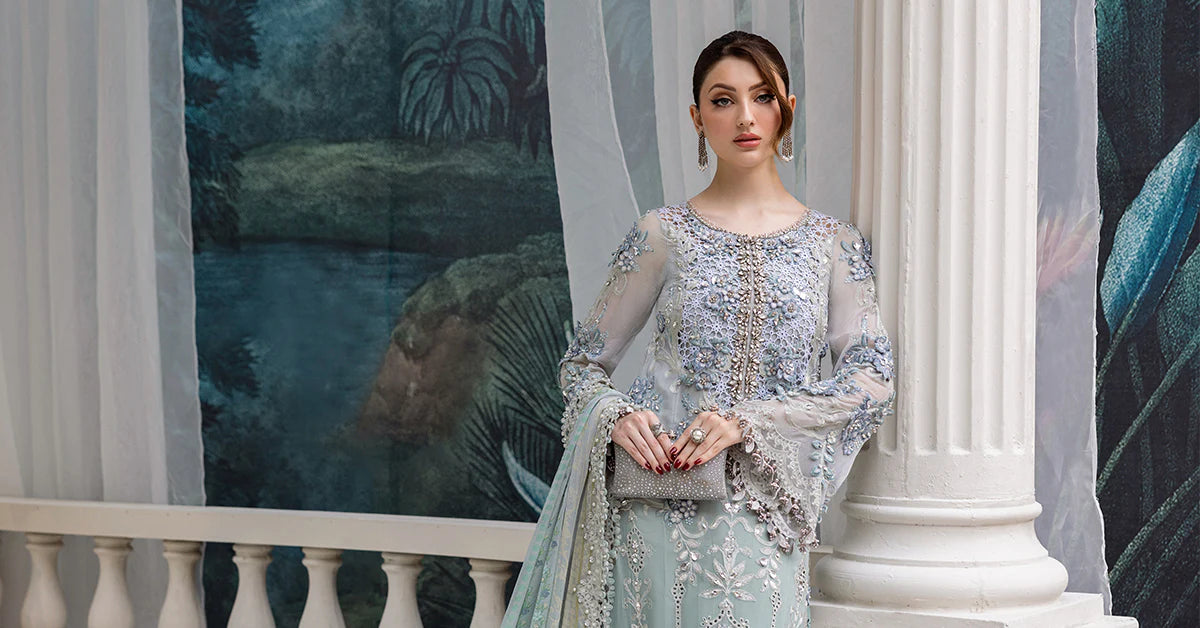 Maria B 3 Piece Embroidered Chiffon Suit | MPC-25-108