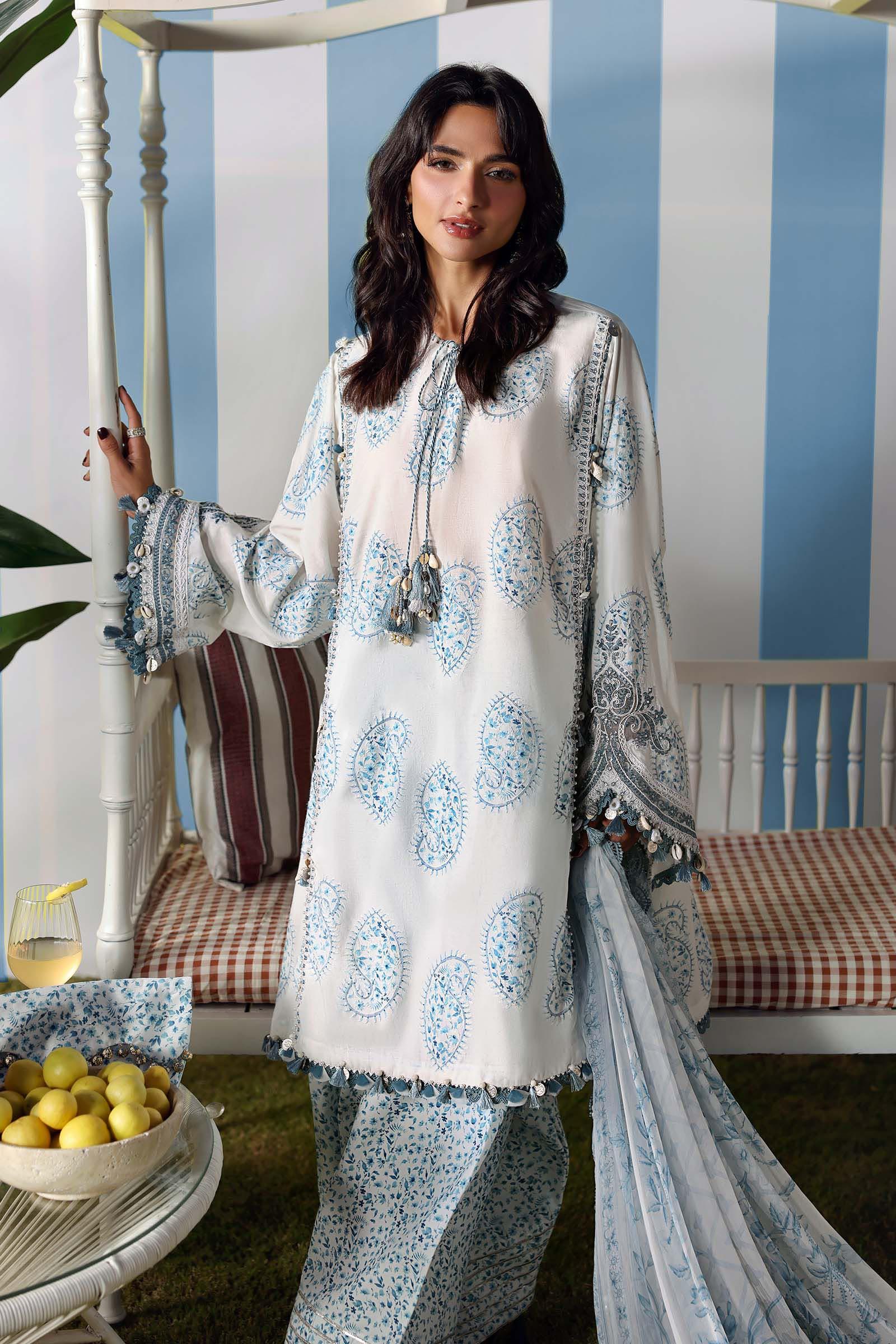 Maria B 3 Piece Stitched Embroidered Lawn Suit