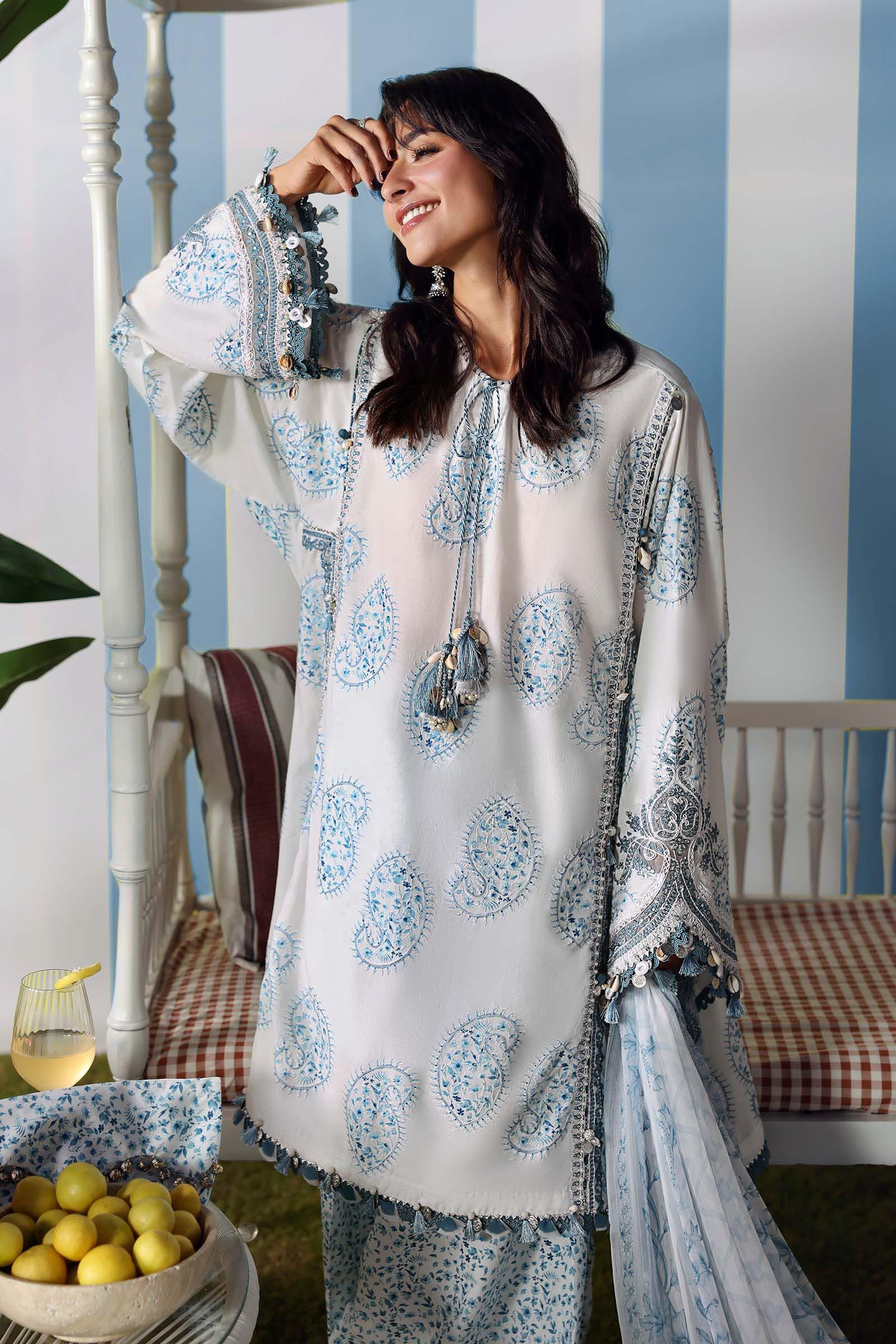 Maria B 3 Piece Stitched Embroidered Lawn Suit