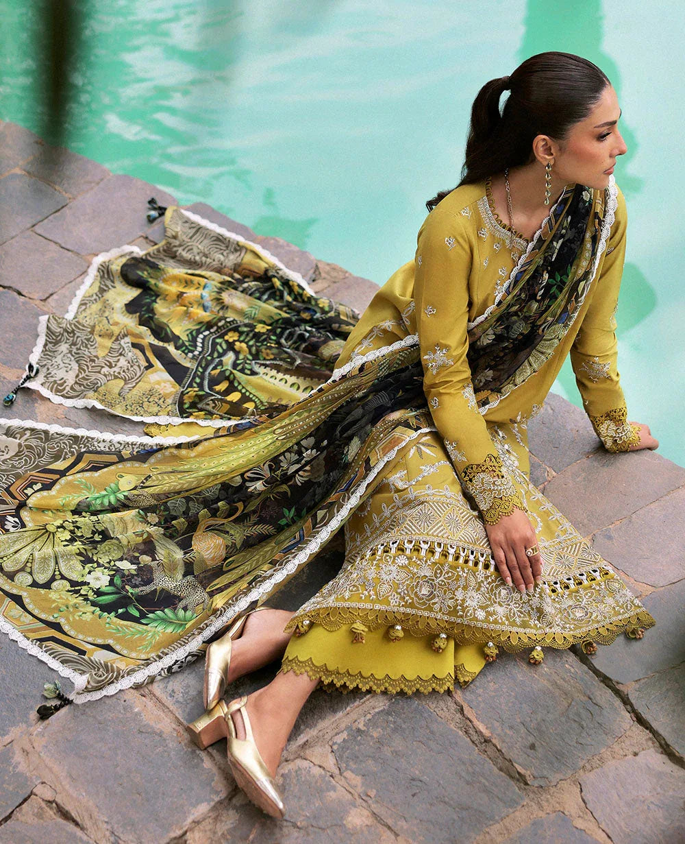 Republic Womenswear | Talia Luxury Lawn 25 | D1-A - Numa - Rang-e-Khaas