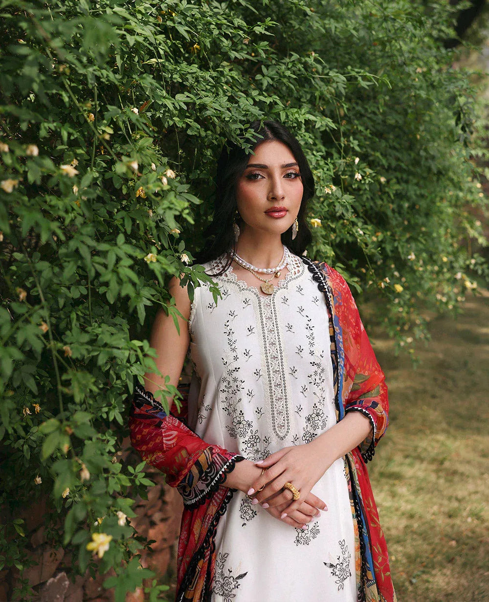 Republic Womenswear | Talia Luxury Lawn 25 | D1-B - Lunara - Rang-e-Khaas
