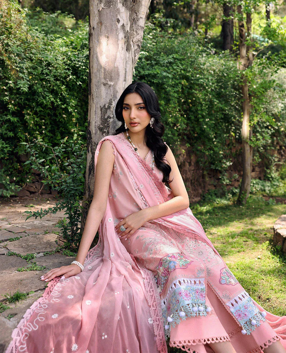 Republic Womenswear | Talia Luxury Lawn 25 | D7-A - Ora - Rang-e-Khaas