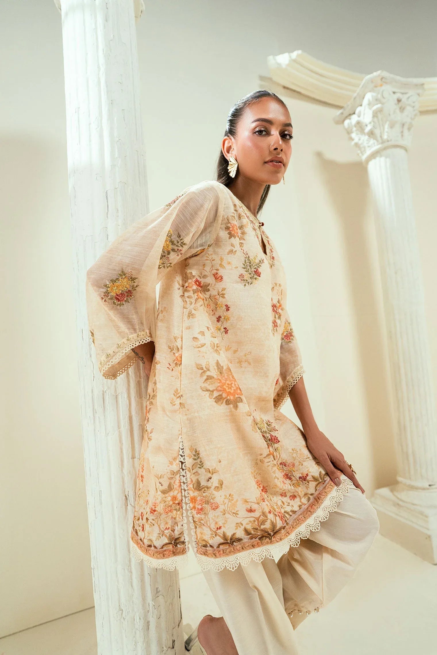 Dhanak | Signature Pret | SS24DA-2586 BEIGE - Rang-e-Khaas