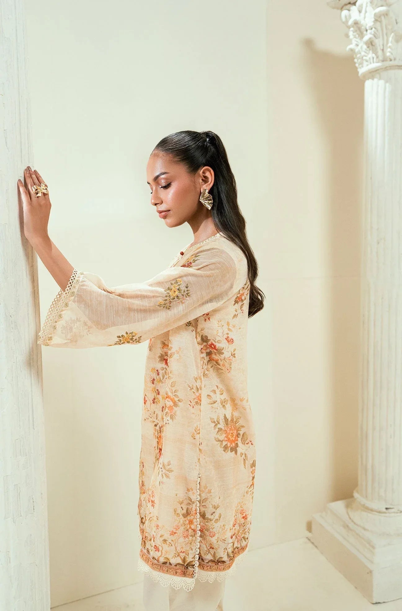 Dhanak | Signature Pret | SS24DA-2586 BEIGE - Rang-e-Khaas