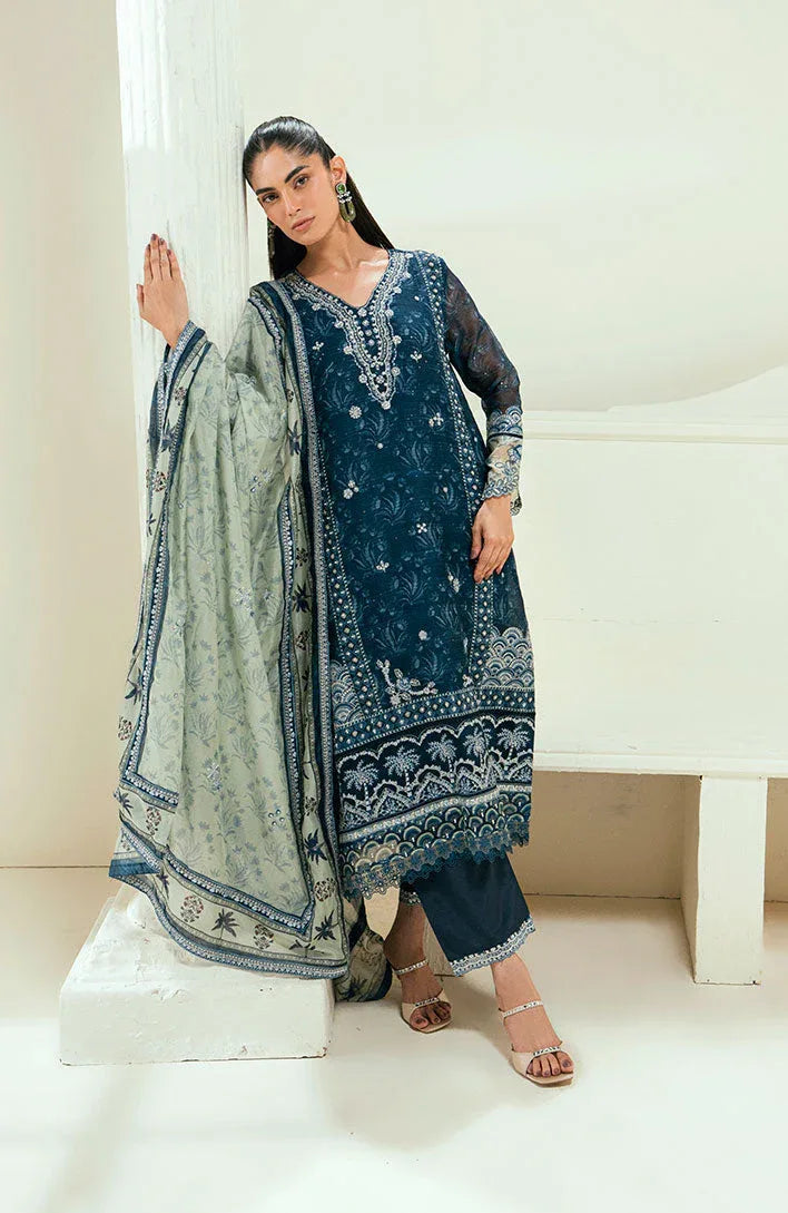 Dhanak | Signature Pret | SS25DA-2695 NAVY BLUE - Rang-e-Khaas