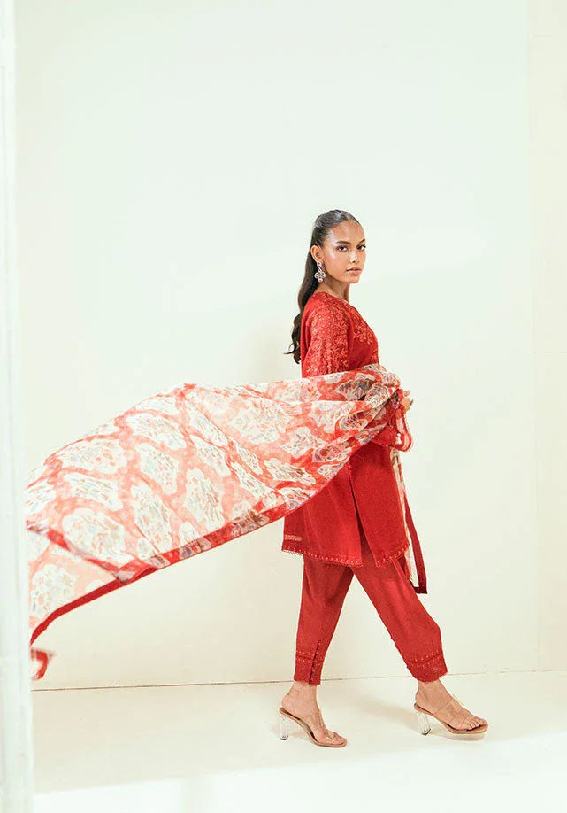 Dhanak | Signature Pret | SS25DA-2698 RED - Rang-e-Khaas