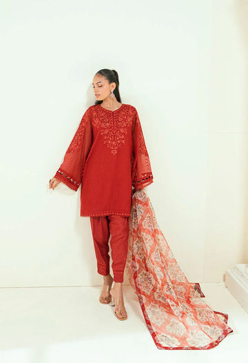 Dhanak | Signature Pret | SS25DA-2698 RED - Rang-e-Khaas
