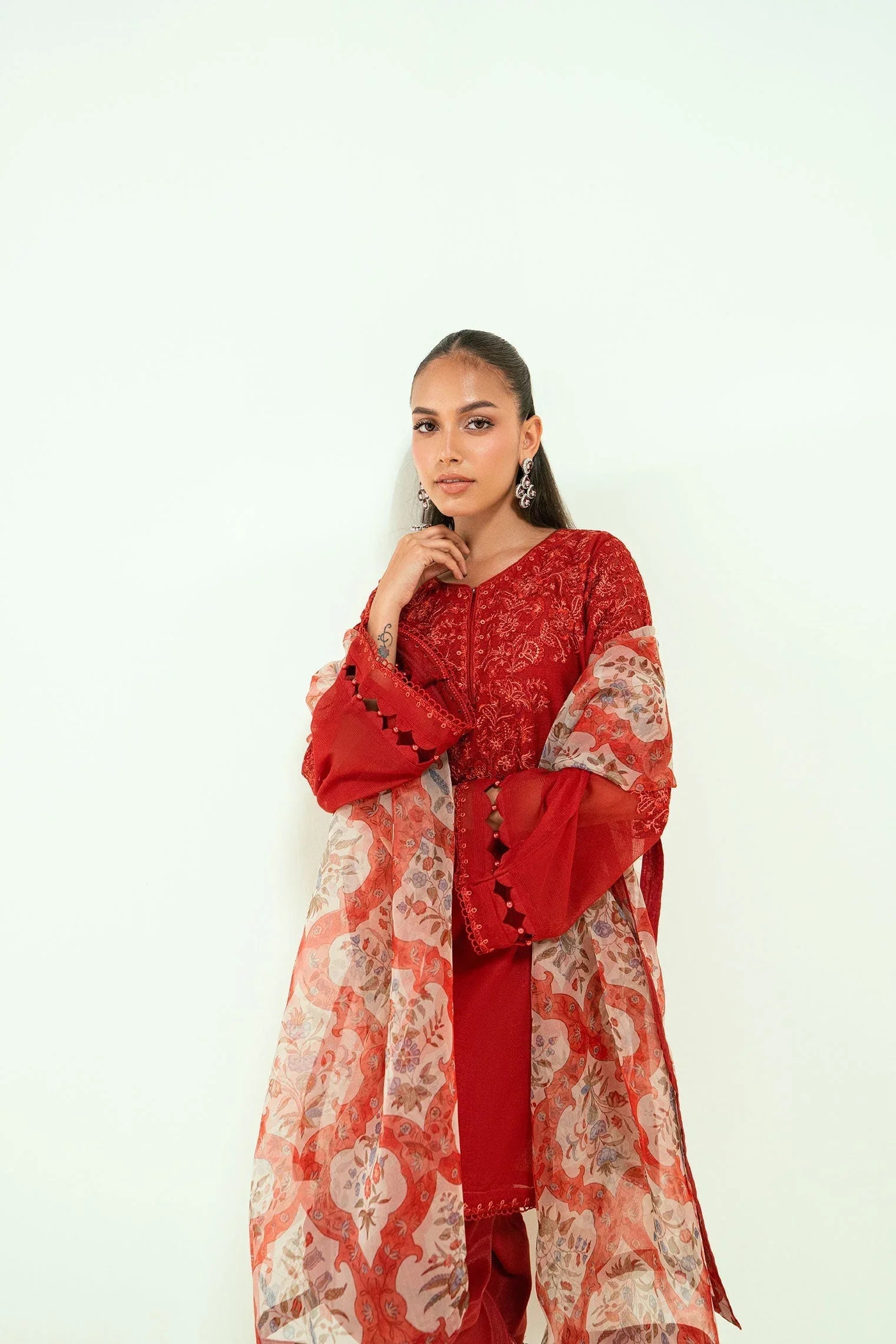 Dhanak | Signature Pret | SS25DA-2698 RED - Rang-e-Khaas