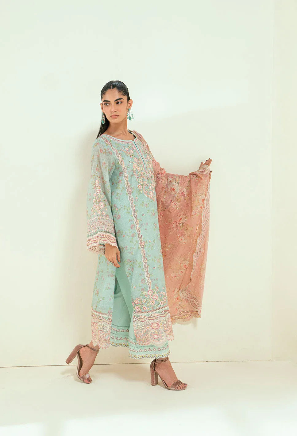 Dhanak | Signature Pret | SS25DA-2722 L-GREEN - Rang-e-Khaas
