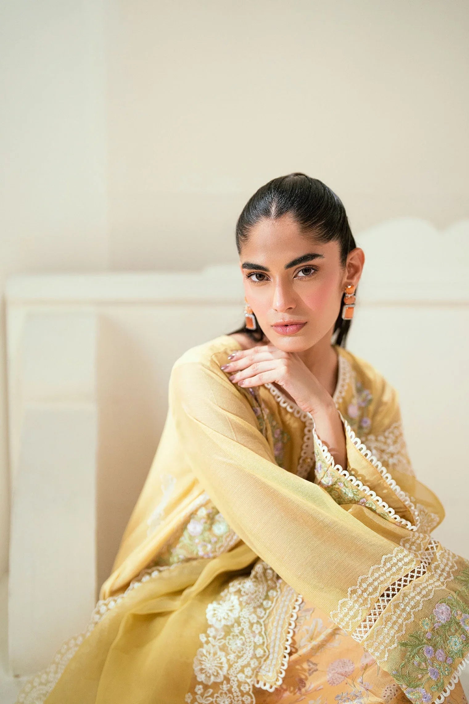 Dhanak | Signature Pret | SS25DA-2741 YELLOW - Rang-e-Khaas