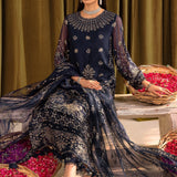 ALIZEH-Daim - V16D08 Embroidered Chiffon Blue