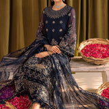 ALIZEH-Daim - V16D08 Embroidered Chiffon Blue