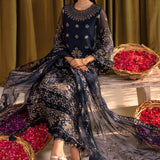 ALIZEH-Daim - V16D08 Embroidered Chiffon Blue
