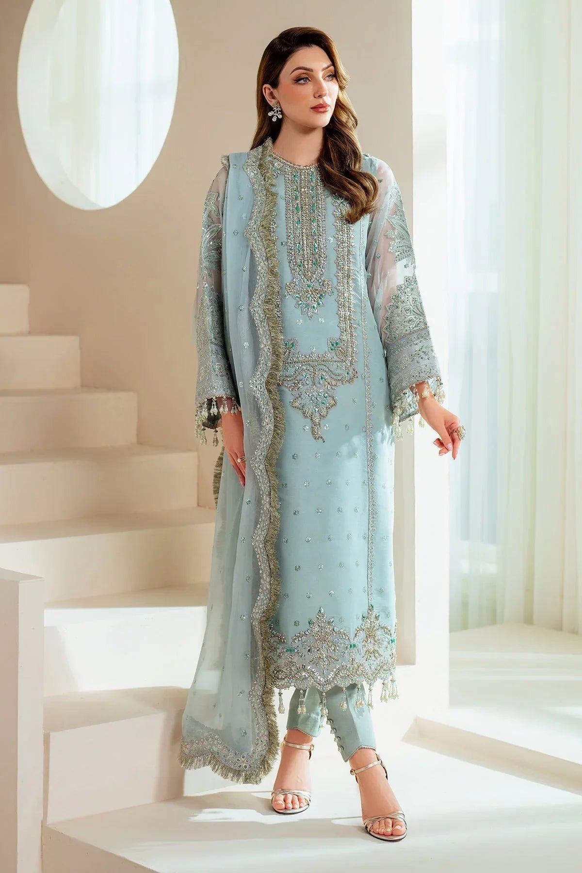 Alizeh | Aymal Chiffon | AF-BHM-4044-Orla - Rang-e-Khaas