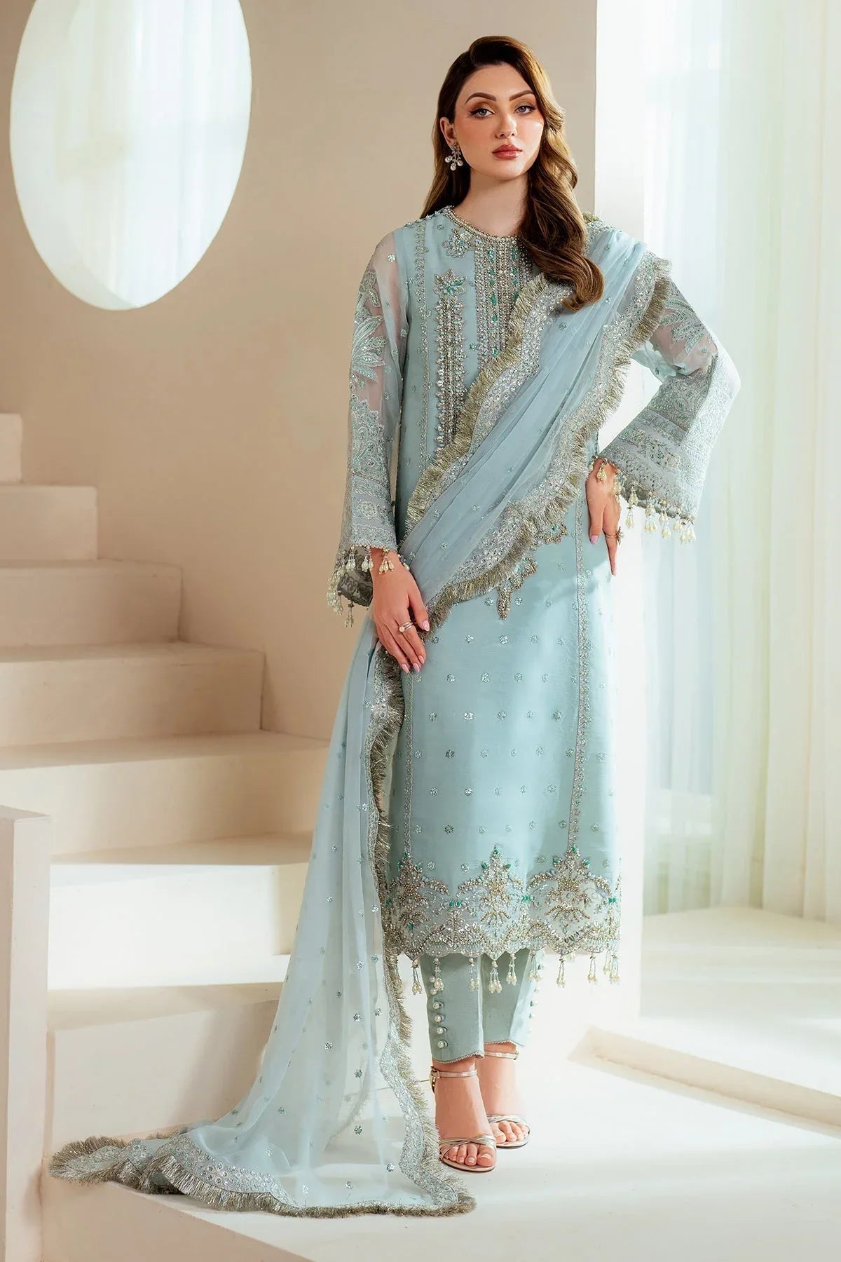 Alizeh | Aymal Chiffon | AF-BHM-4044-Orla - Rang-e-Khaas