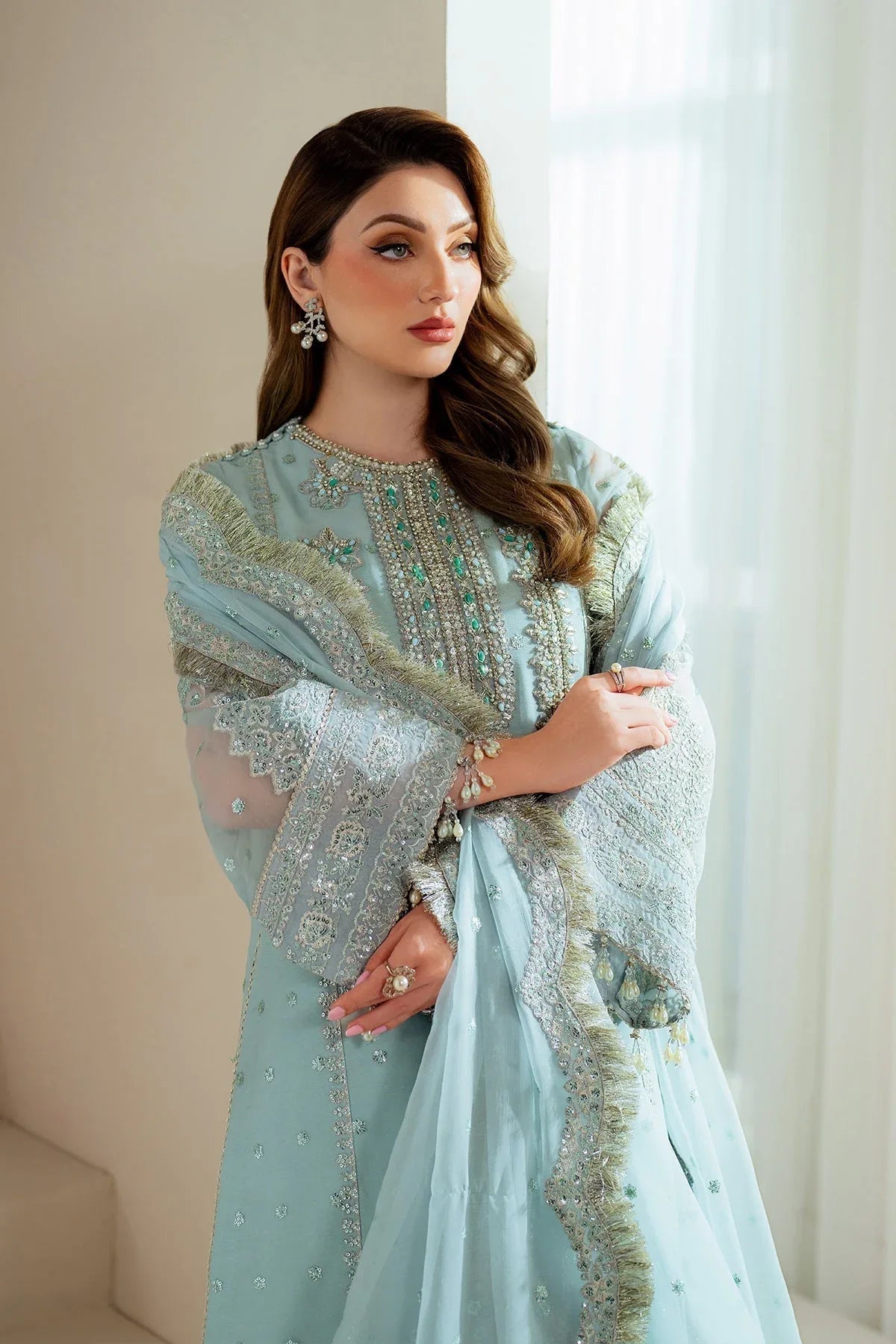 Alizeh | Aymal Chiffon | AF-BHM-4044-Orla - Rang-e-Khaas