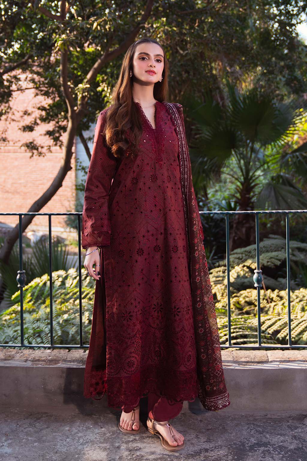 Neeshay | Summer Lines Printkari 25 | GARNET - Rang-e-Khaas