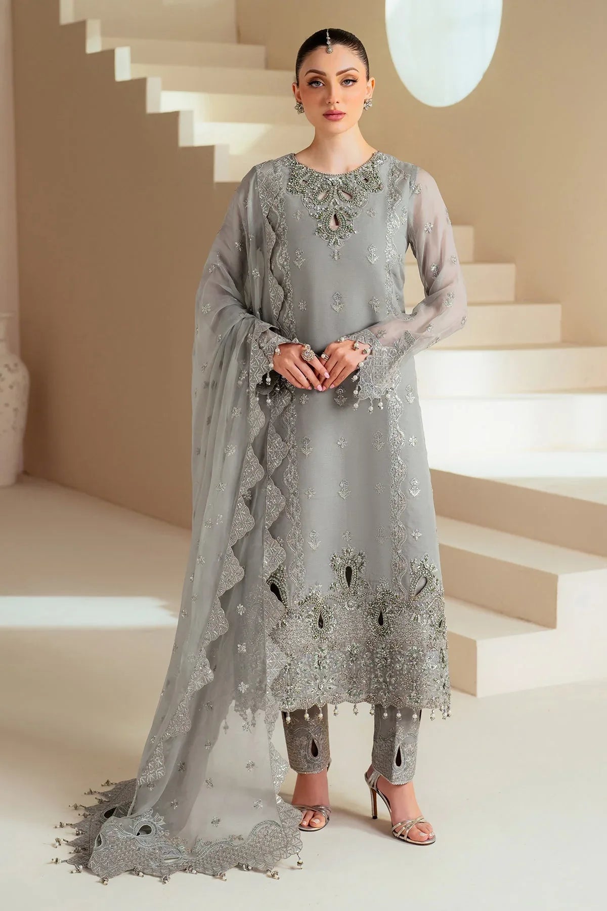 Alizeh | Aymal Chiffon | AF-BHM-4046-Ahvi - Rang-e-Khaas