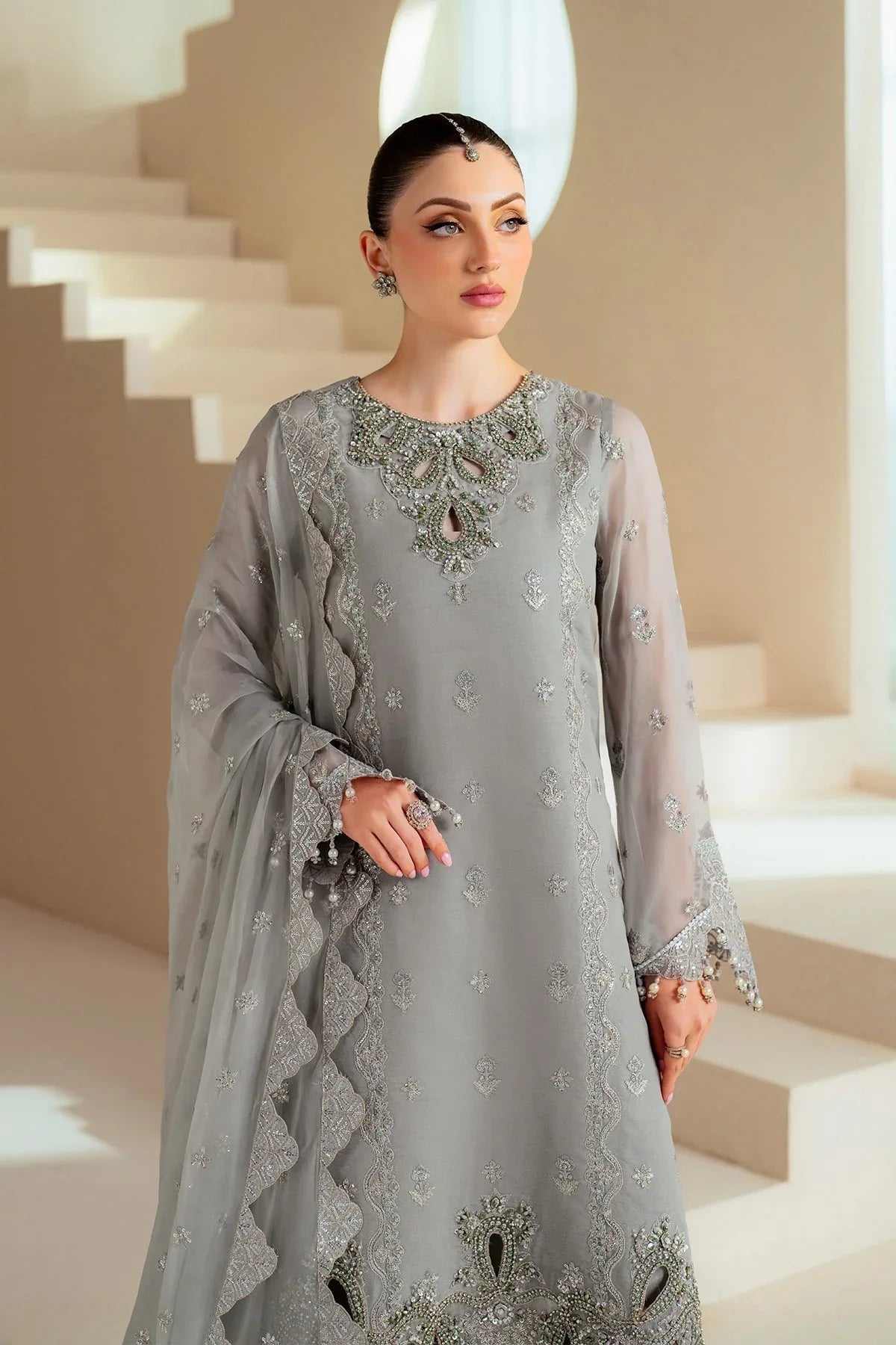 Alizeh | Aymal Chiffon | AF-BHM-4046-Ahvi - Rang-e-Khaas