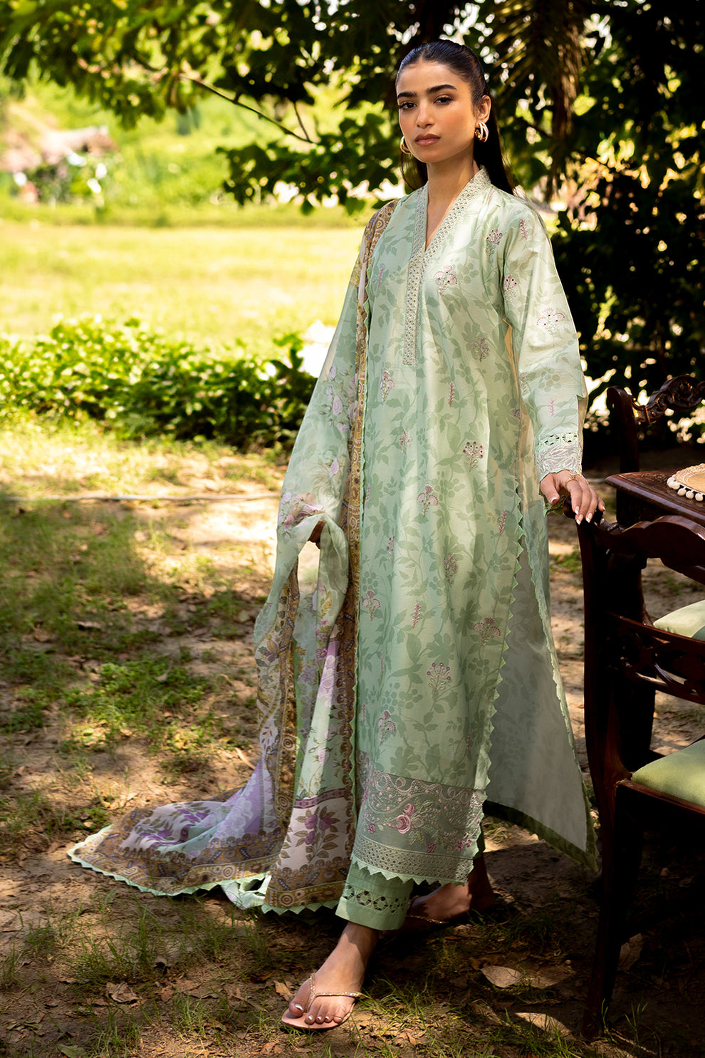 Neeshay | Summer Lines Printkari | SAGE BRUSH