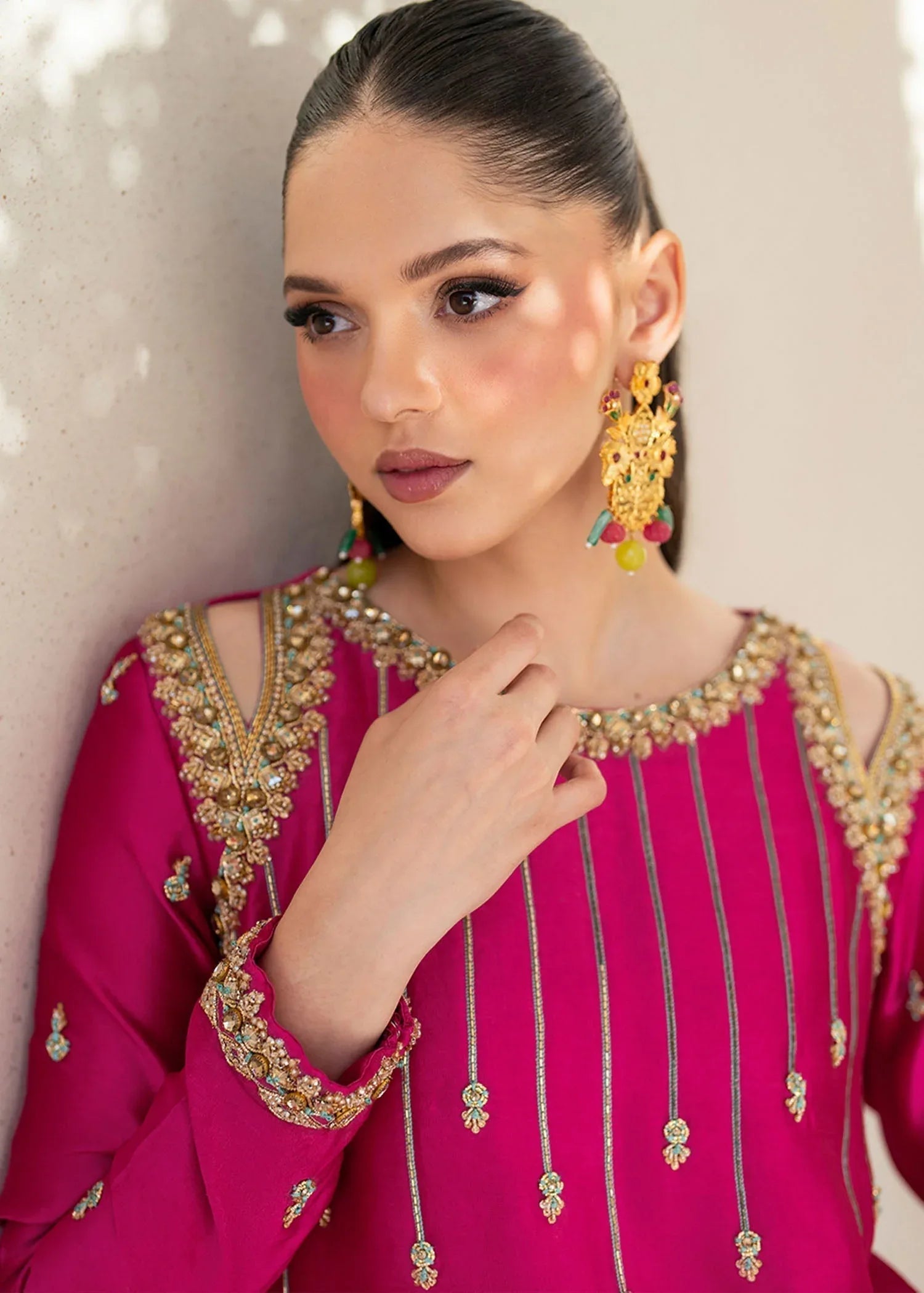 Dastoor | Maahi Luxury Pret 25 | Fuchsia Rose - Rang-e-Khaas